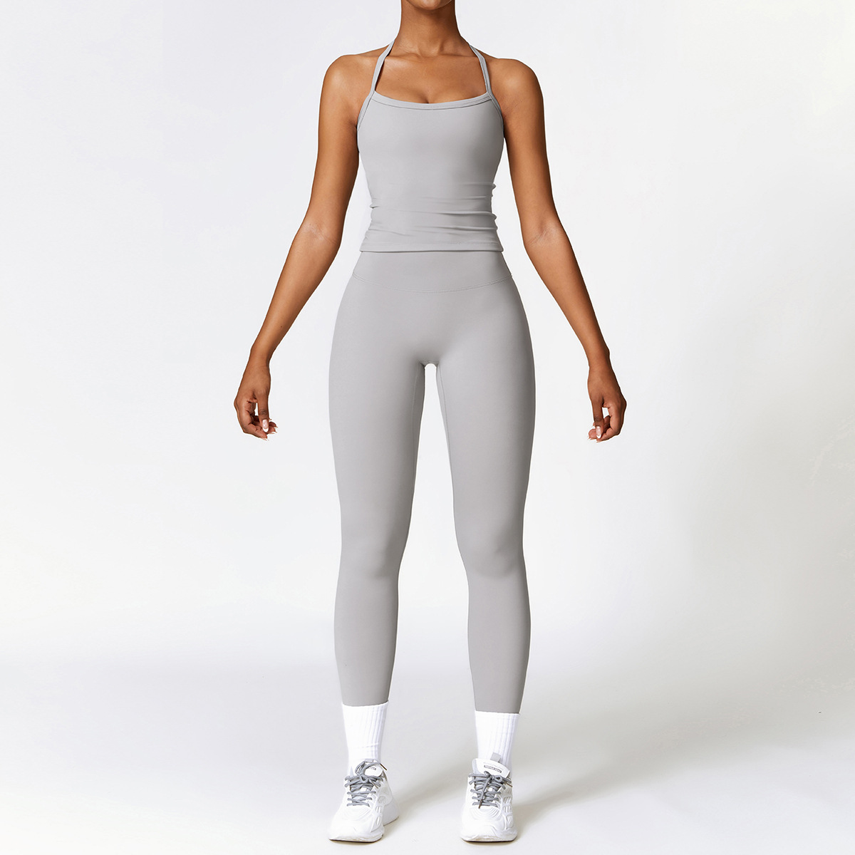 2026 New Pants Women Yoga Two-Piece Set Short Running Tank Top+ Long outdoor Pant Solid Color Sports Bra With Fitness Free Shipping