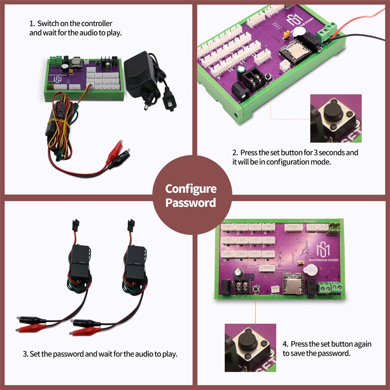 Human Circuit Prop Real Life Escape Room Game Hold Hands to Open 12V Magnet Lock in Chamber Room