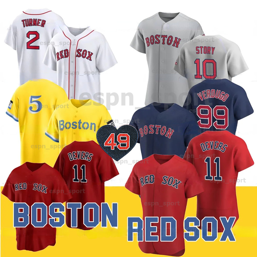 Tim Wakefield Trevor Story Baseball Jersey Justin Turner Rafael Devers Yoshida David Ortiz Chris Sale Williams Bobby Dalbec Red Boston Sox Alex Verdugo Men Youth