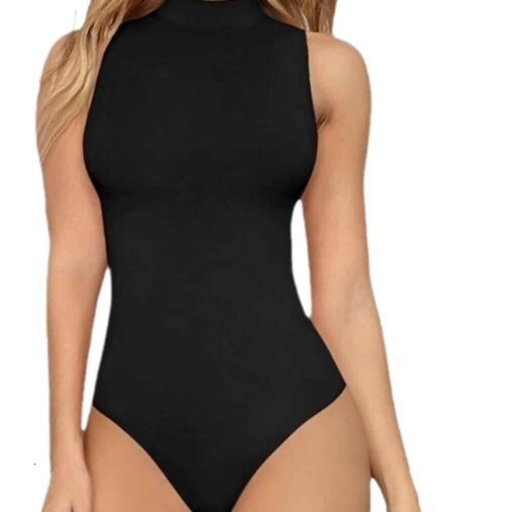 Spring and Autumn Women's Enterprise High Neck Sleeveless Tank Top Tight Fitting Jumpsuit