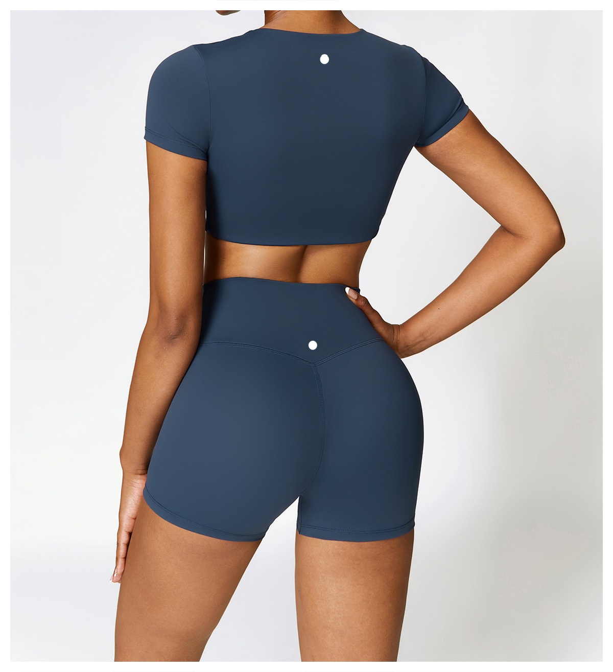 LM Women Yoga Sets Crop Top + Shorts lu Short Sleeve Shirt Short Pant Two Piece Suit Workout Fitness Casual Summer TZ8519 Summer