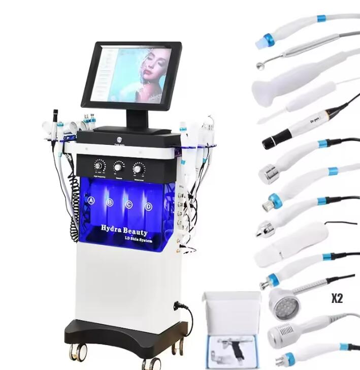 High quality 15 in1 Hydra facial machine skin care Micro dermabrasion rf face lifting Diamond Peeling Water Jet Aqua wrinkles removal face cleaning be