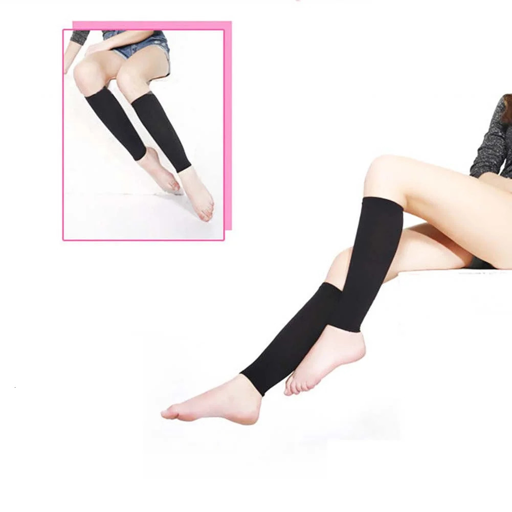 1Pair Varicose Vein Fatigue Relief Leg Warmer Compression Calf Sleeve Sock Long Stocking Elastic Leg Support Leg Shin Sock 240319