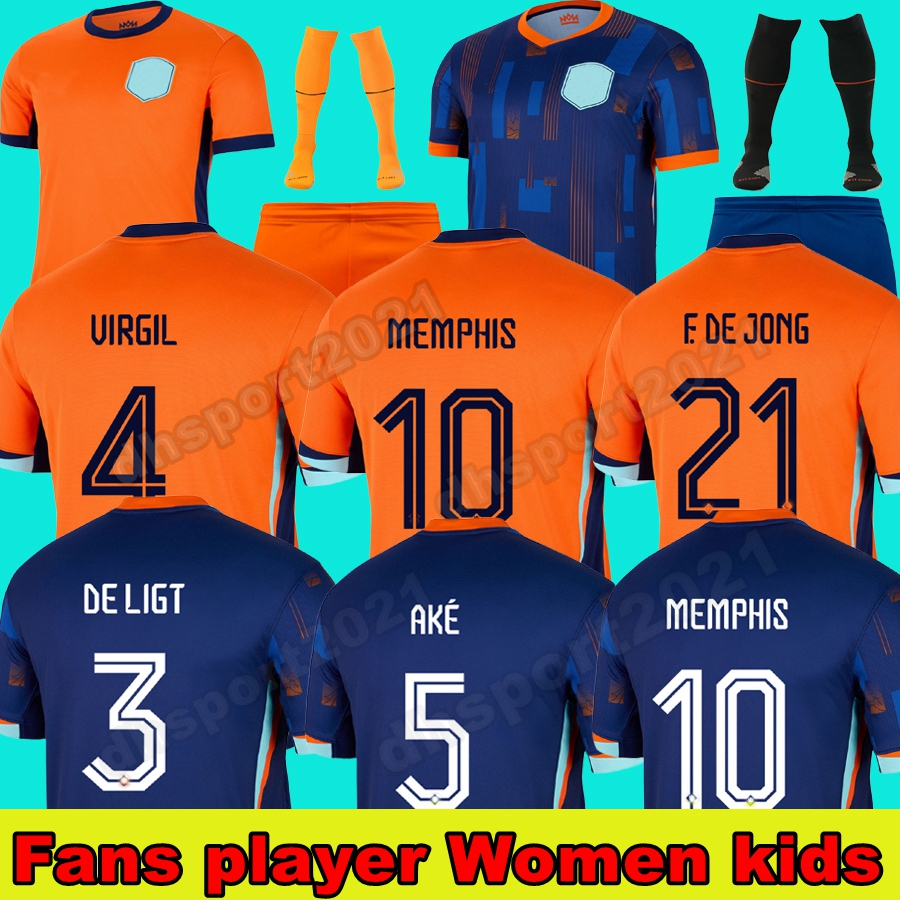 2024 Netherlands MEMPHIS Soccer Holland Club Jersey JONG VIRGIL DUMFRIES BERGVIJN Shirt KLAASSEN BLIND DE LIGT Men Fans Player version Women Kids Jersey