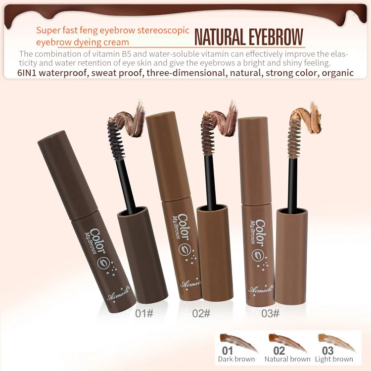 Sdattor Natural 3D Dyeing Eyebrow Cream Waterproof Not Smudge Eyebrow Cream Does Not Take Off Makeup Dark Brown Maquillaje Cosme 240321