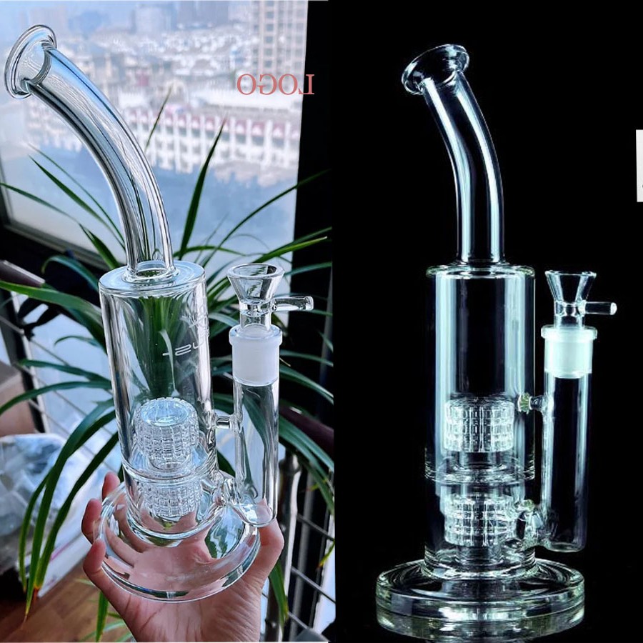 LOGO Matrix Perc Big glass bong Hookahs thick water bongs smoking Water pipes heady Dab rigs with 18 mm joint