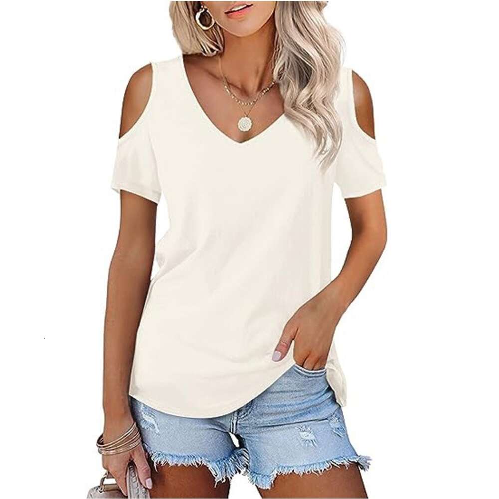 Women's Short Sleeved Off Shoulder Basic T-shirt Top New Fashion Casual