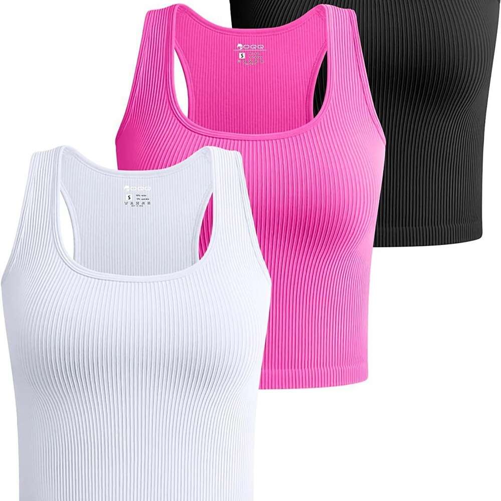 Summer Women's Cropped Vest, Ribbed Exercise Sleeveless Shirt, Herringbone Vest