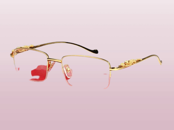 luxury designer sunglasses Eyeglasses frames temples with panther heads Metal Frameless Full Rim Semi Rimless rectangular shape fo
