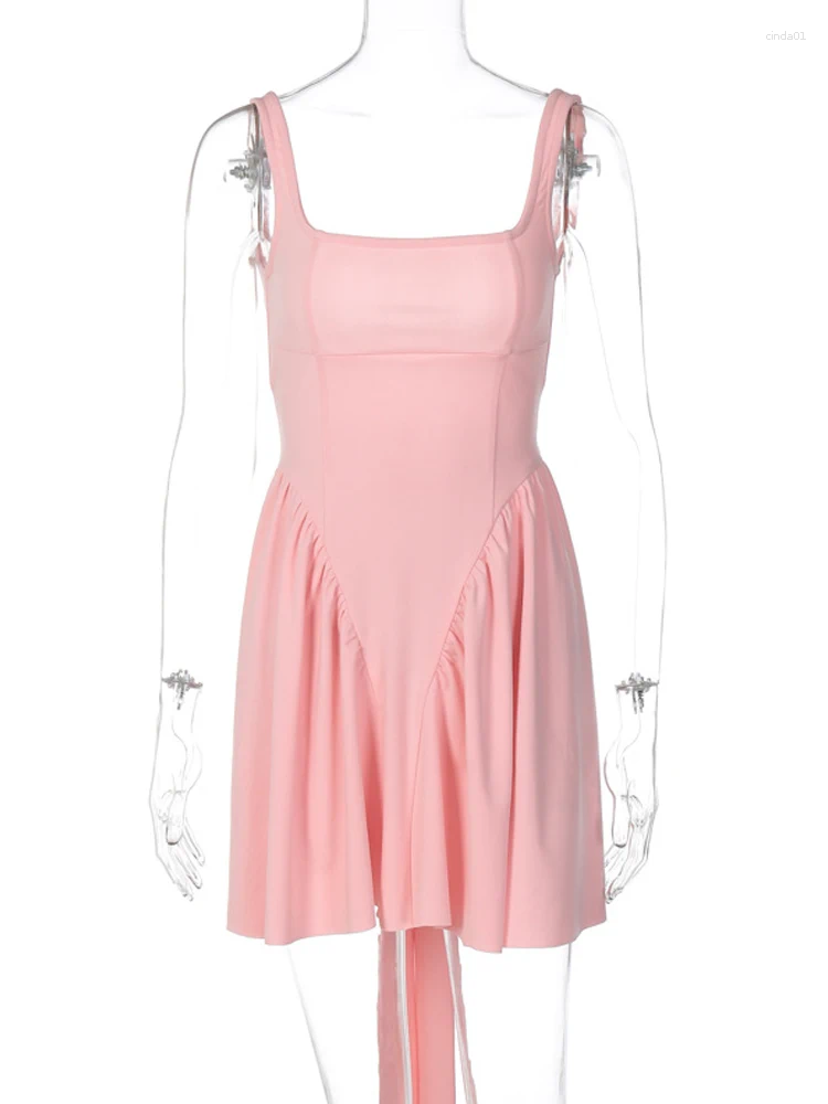 Casual Dresses For Woman Party White Backless Bow Sexy Dress Women Ruffle Pleated Elegant Club Night AAA Discount for in-store purchases