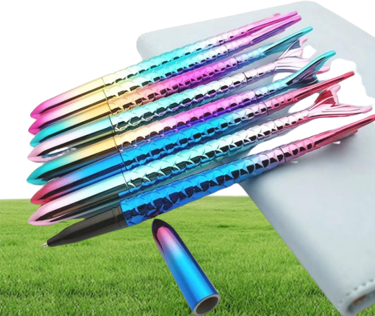 Mermaid Pen Gift Stationery Fish Ballpoint Pens Creative Office Business Supplies Students Prize black blue ink 1mm 05mm