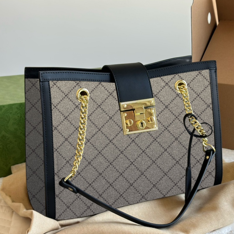 Top Designer Padlock Chain Shoulder Bag Women Totes Crossbody Luxury Brand Leather Canvas Shopping Purse Classic Handbag