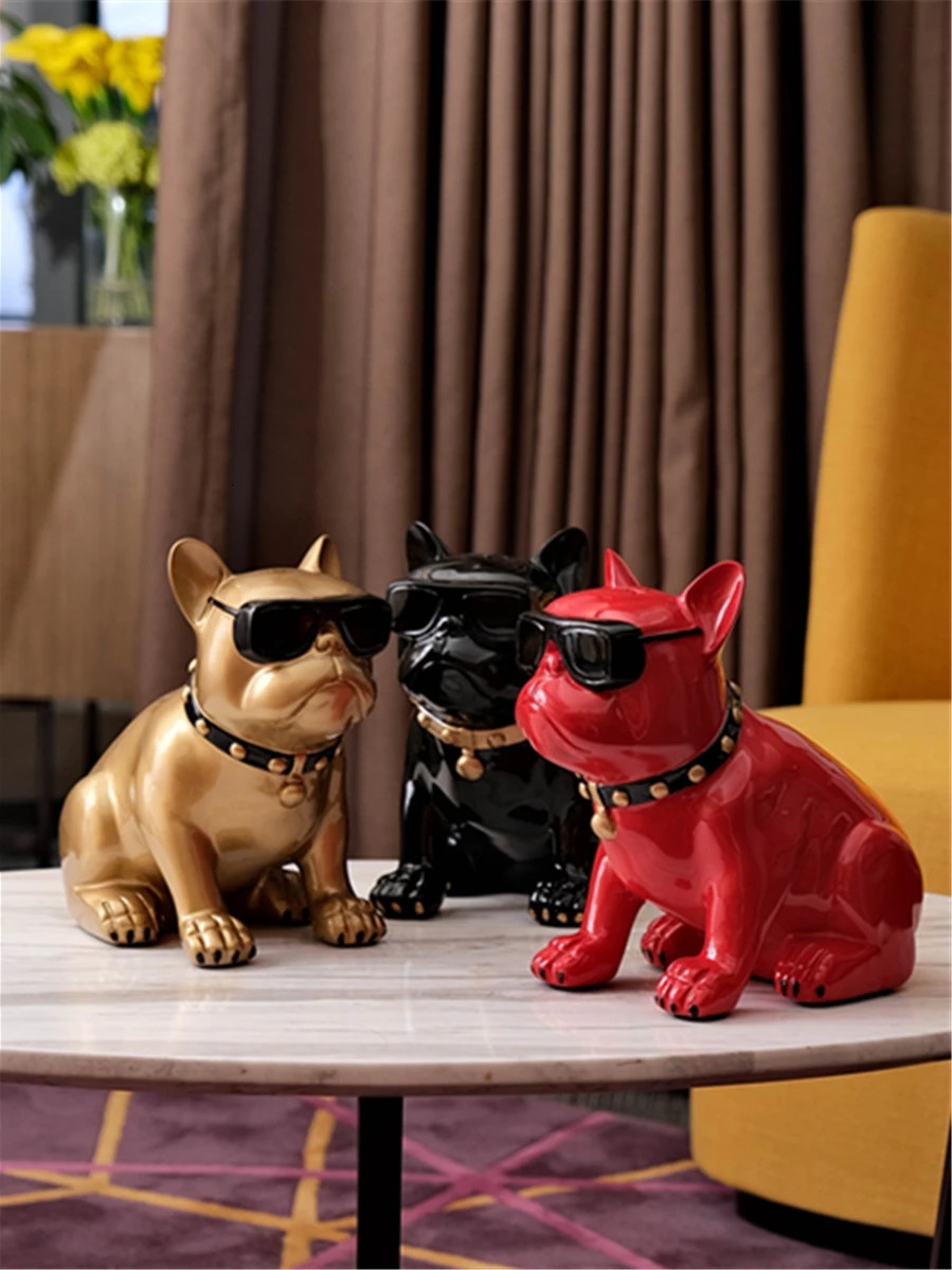 French Bulldog Piggy bank Dog Figurine Money Child Gift Home Decorations Storage Box Holder Coin Bank Toy For Kids 240319