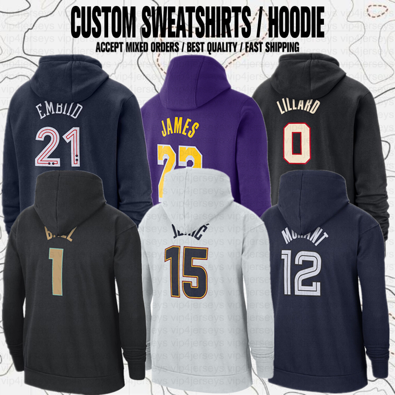 Tyrese Maxey Jimmy Butler Lamelo Ball Demar Zach Lavine Ja Morant Damian Lillard Westbrook George Leonard Basket Sports Club Fans Felpe Con Cappucci-image