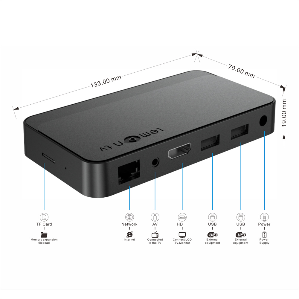 Ship From france Lemon TV Smart TV Box Android 10.0 Allwinner H313 Quad Core 2.4G/5G WIFI6 Bt 4K Media Player 2GB+8GB Set Top Box