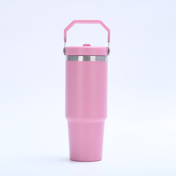 30oz matte tumbler with flip straw school macaron color double wall 304 Stainless Steel Insulated Travel Mug for custom DIY