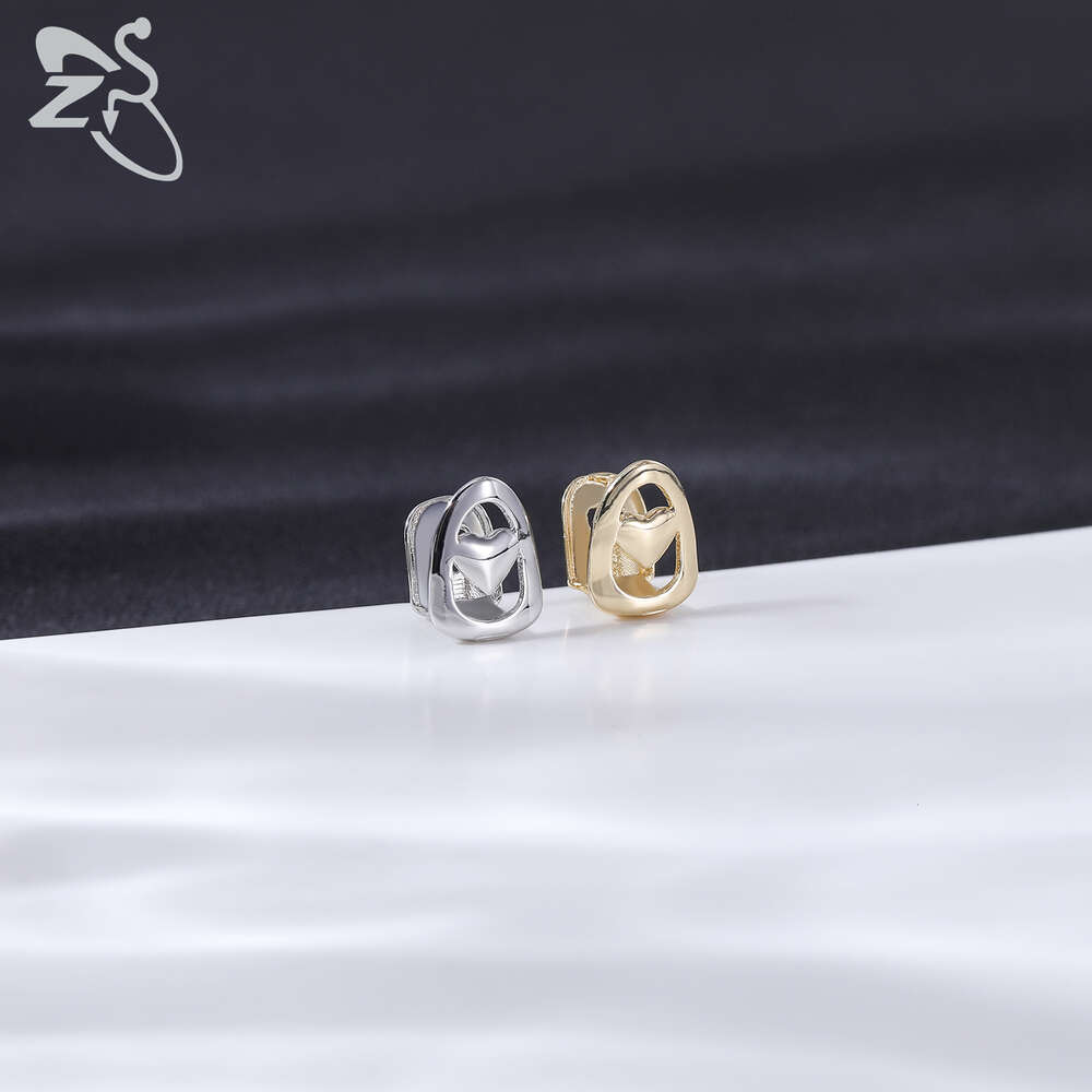 ZS 1-2 Pieces Hip Hop Gold Plated Teeth Shiny CZ Crystal Cross Gap Grillz High Polish Finish Top & Bottom Tooth Cap