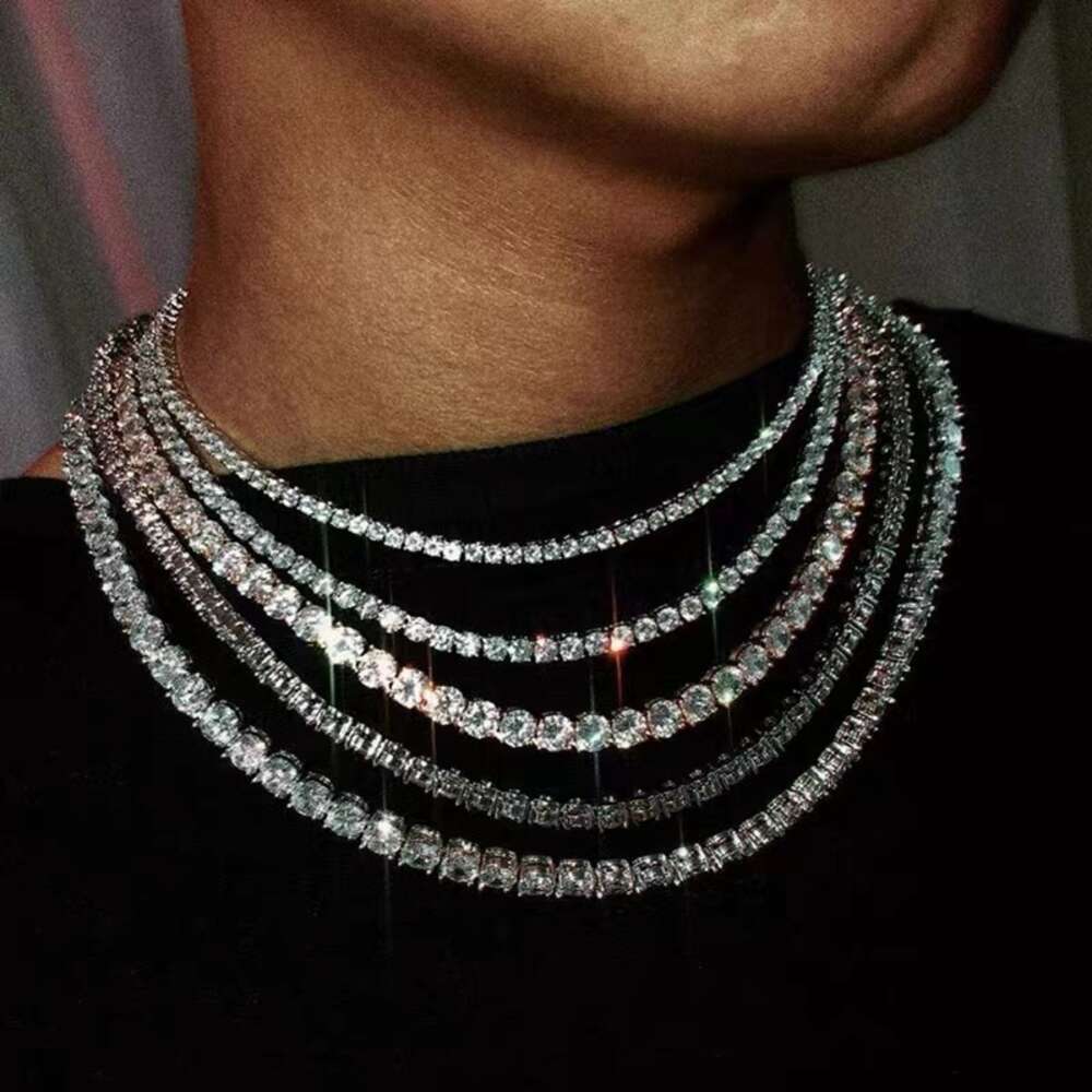 bracelet necklace mossanite GSMB RINNTIN 925 Sterling Silver Moissanite Tennis Bracelet