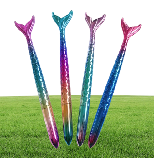 Mermaid Pen Gift Stationery Fish Ballpoint Pens Creative Office Business Supplies Students Prize black blue ink 1mm 05mm
