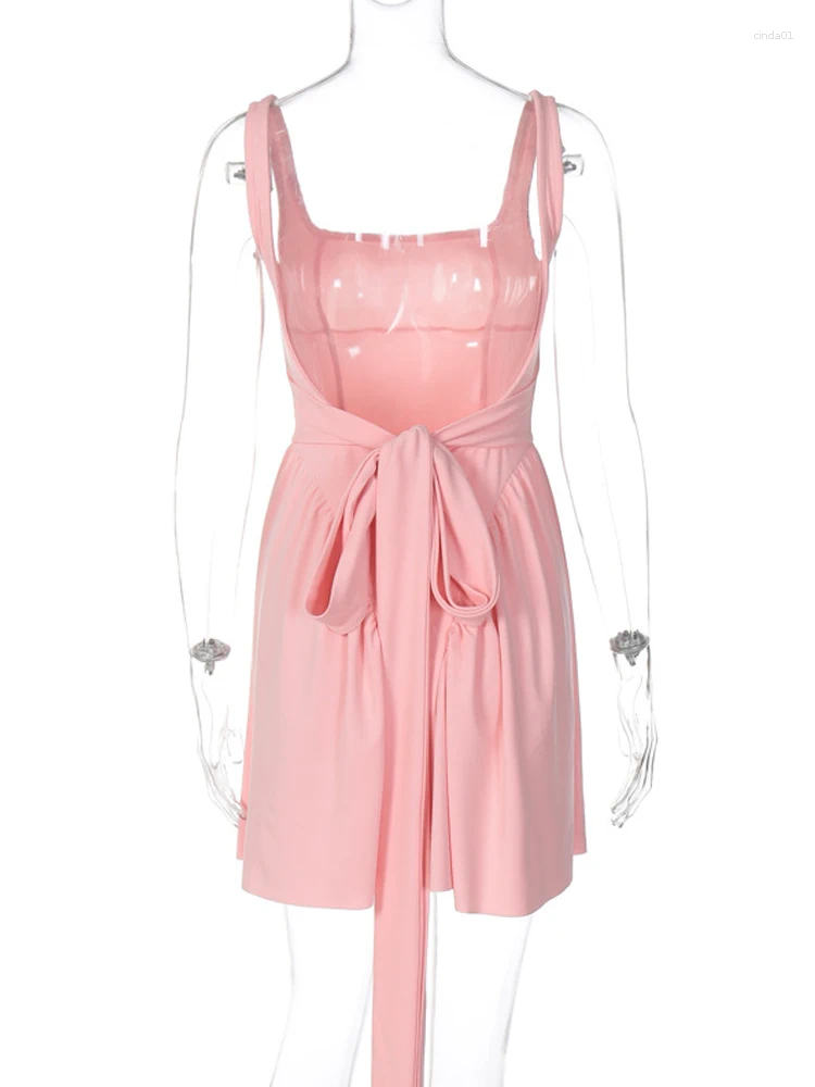 Casual Dresses For Woman Party White Backless Bow Sexy Dress Women Ruffle Pleated Elegant Club Night AAA Discount for in-store purchases