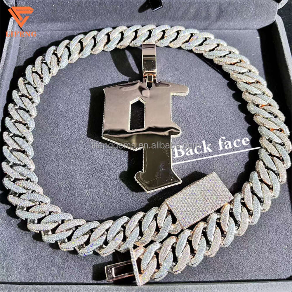 18mm Vvs Moissanite Chilled Diamond Chain Silver Necklace 925 Sterling Mens Miami Cuban