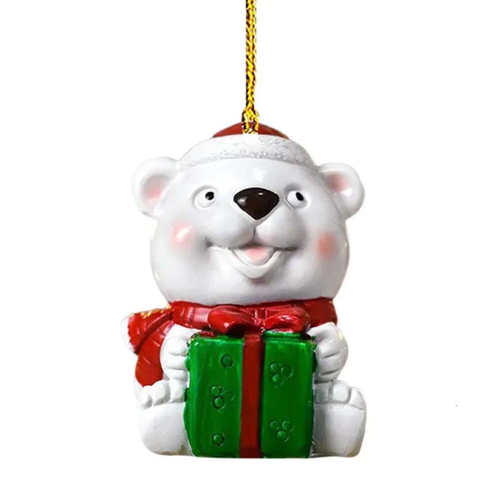 Pendant Animal Acrylic Christmas Decoration Cute Xmas Tree Hanging Ornaments New Year Holiday Party Gifts 0829