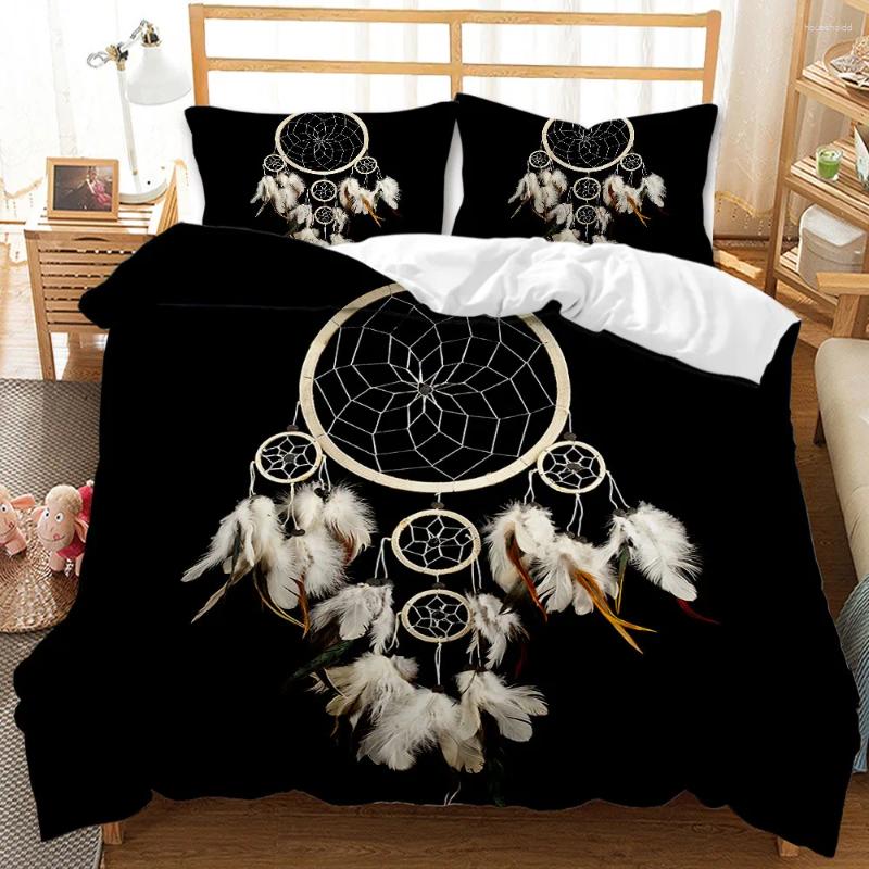 Bedding Sets Colorful Duvet Cover Set Dream Catcher Feather Mandala Comforter with Pillowcase for Adult Girls Bedroom Decor