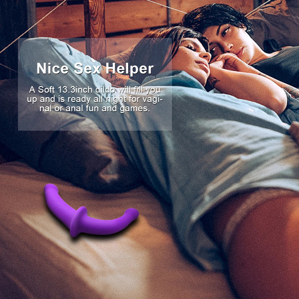 Strapless Strapon Realistic Silicone Dildo for Anal Vagina Stimulation Double Side Adult Sex Toy Male Female Lesbian Couple 240312