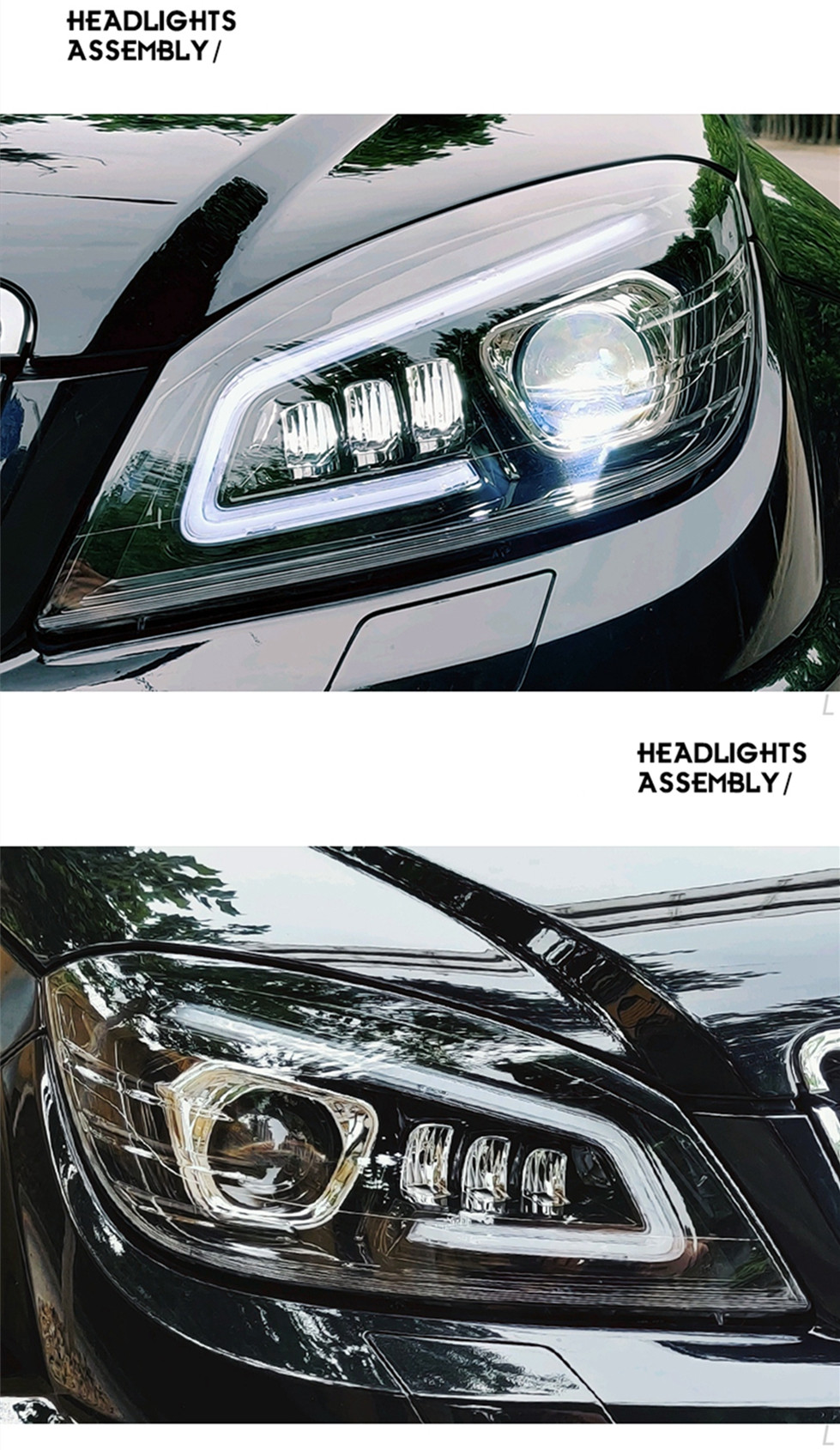 For Benz W204 Headlights 2007-2010 C Class LED Car Lamps Daytime Running Lights Dynamic Turn Signals Car Accessories