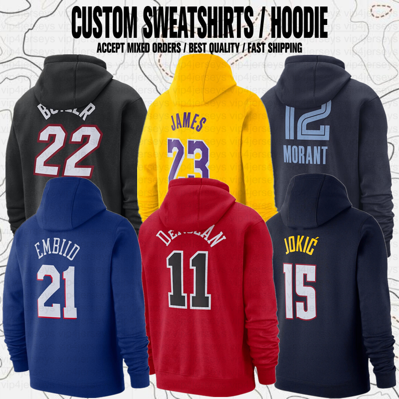 Tyrese Maxey Joel LaMelo Ball DeMar DeRozan Zach LaVine Ja Morant Damian Lillard Westbrook George Leonard Basketball Sports Club Fans Branded Hoodies