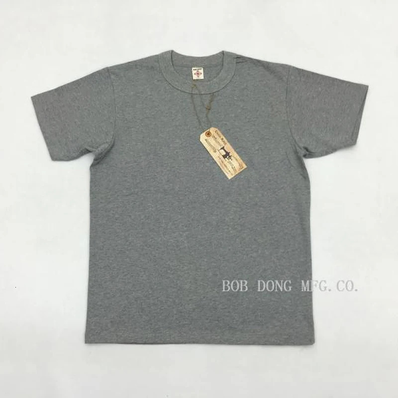 BOB DONG 300gr Basic Tee Shirts Summer Heavyweight Cotton Mens Plain T-Shirts 240408