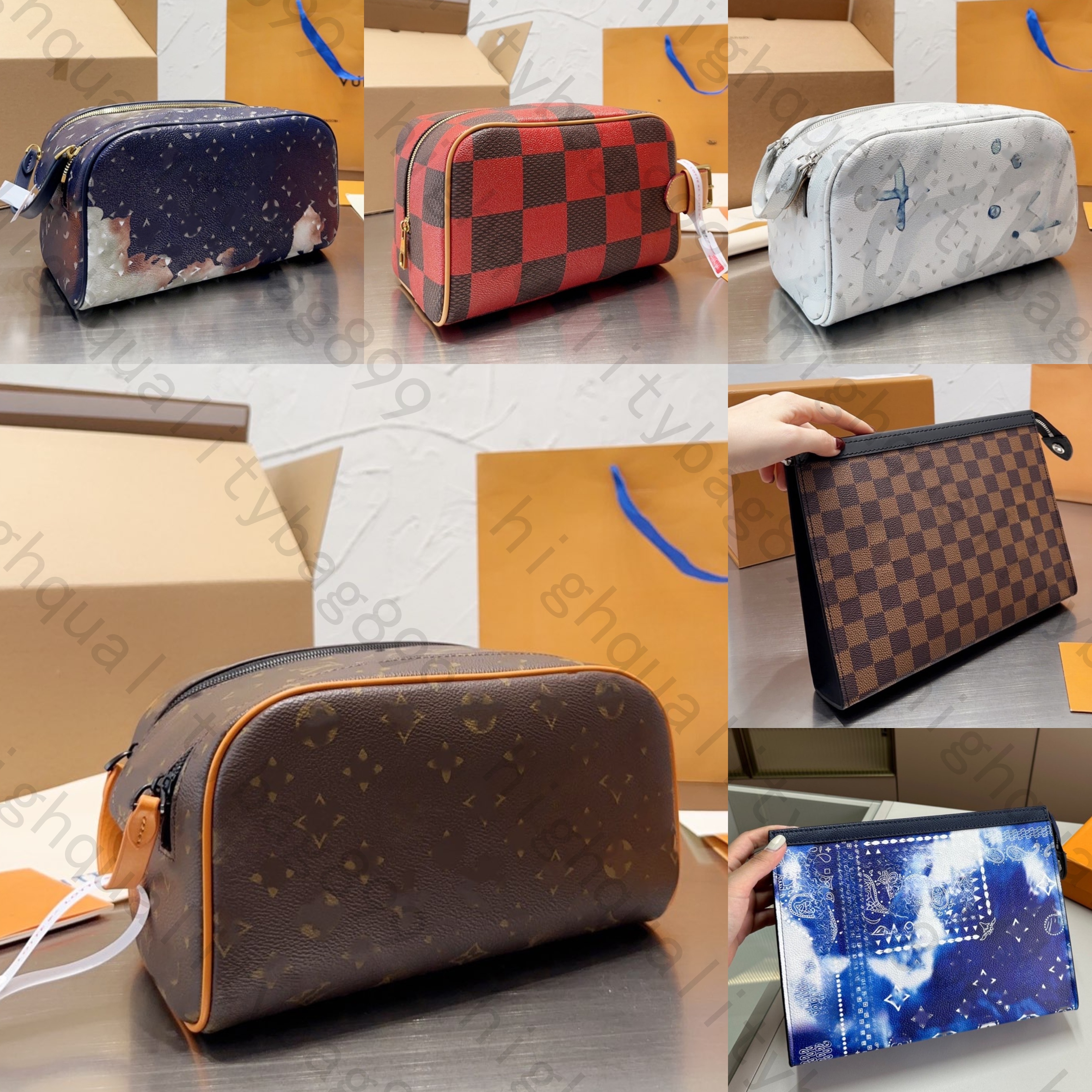 KING SIZE TOILETRY BAG designer bag Men Women Wash bag travel bag Classic Old Flowers portable coated canvas zipper Open and close clutch bag Makeup bag Toiletry bag