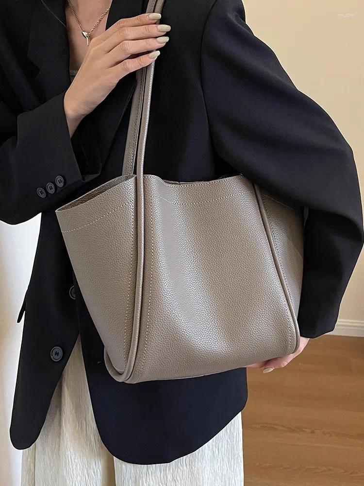 Evening Bags Vintage Women Shoulder PU Ladies Hand Bag Casual Big Tote Large Capacity 2024 Female Commuting Handbag Bolsa