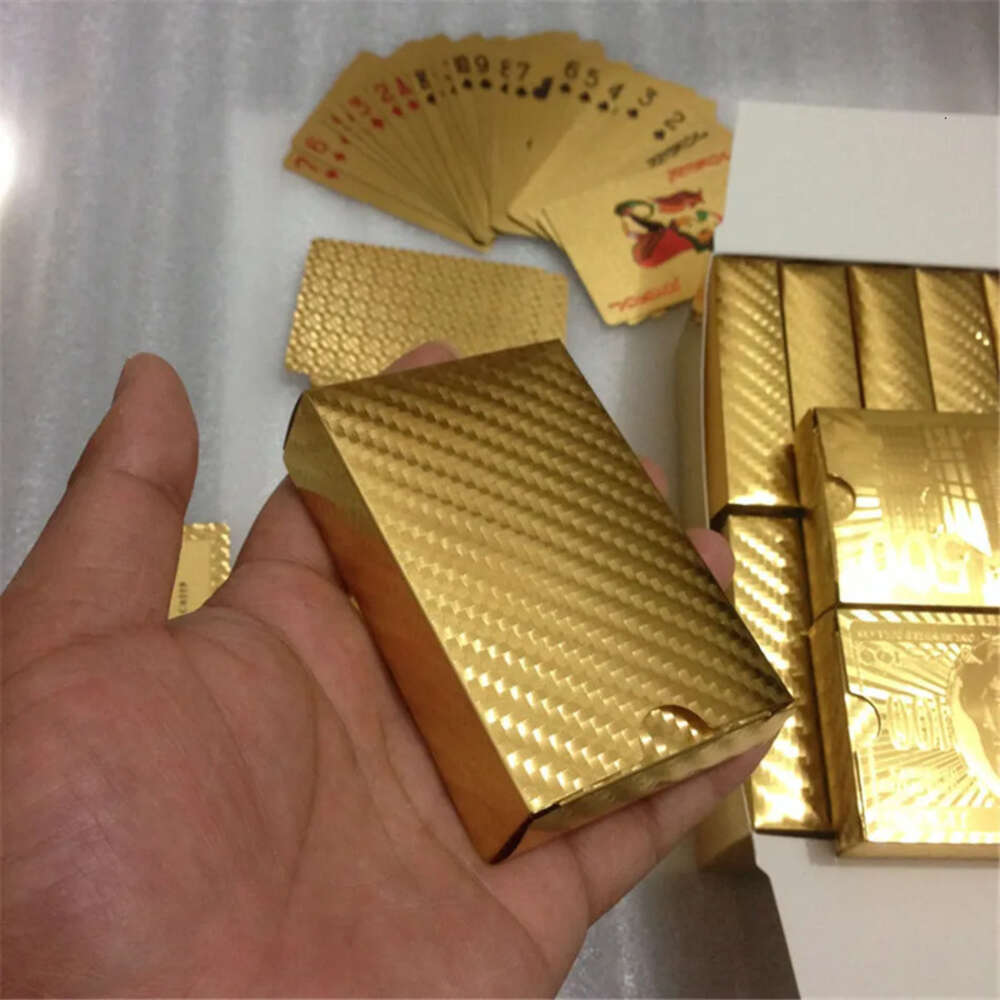 Card Playing Foil Cards Waterproof Gold Plated Euro Poker Table Games For Gift Collection Free Shipping S s