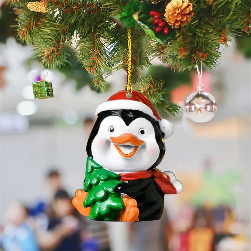 Pendant Animal Acrylic Christmas Decoration Cute Xmas Tree Hanging Ornaments New Year Holiday Party Gifts 0829