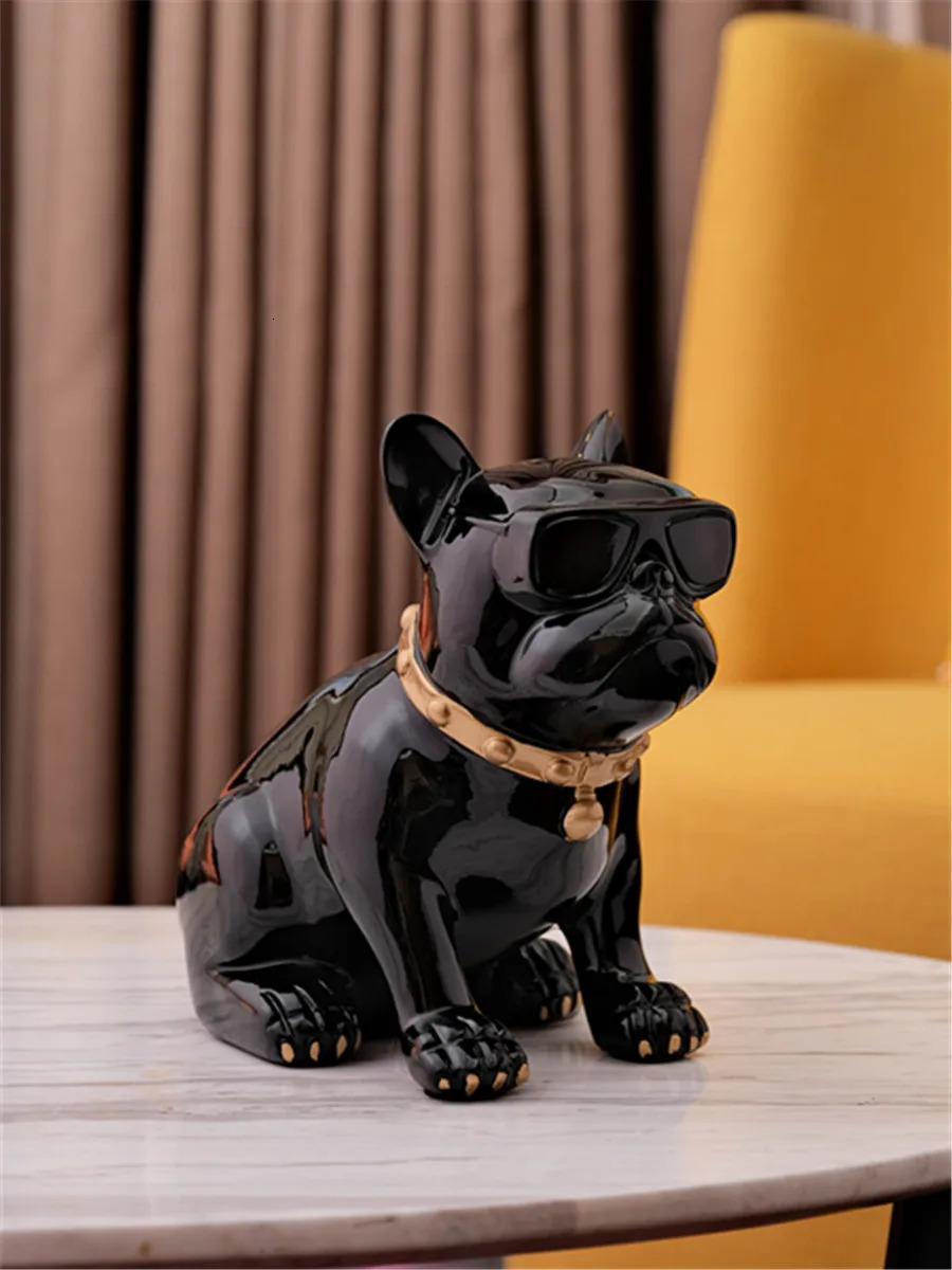 French Bulldog Piggy bank Dog Figurine Money Child Gift Home Decorations Storage Box Holder Coin Bank Toy For Kids 240319
