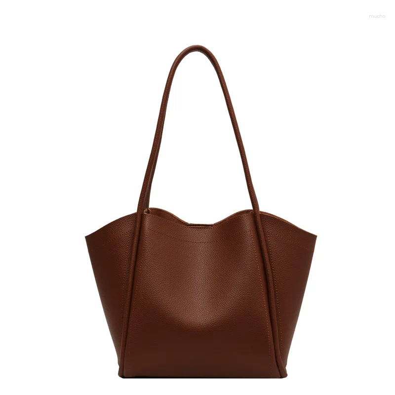 Evening Bags Vintage Women Shoulder PU Ladies Hand Bag Casual Big Tote Large Capacity 2024 Female Commuting Handbag Bolsa