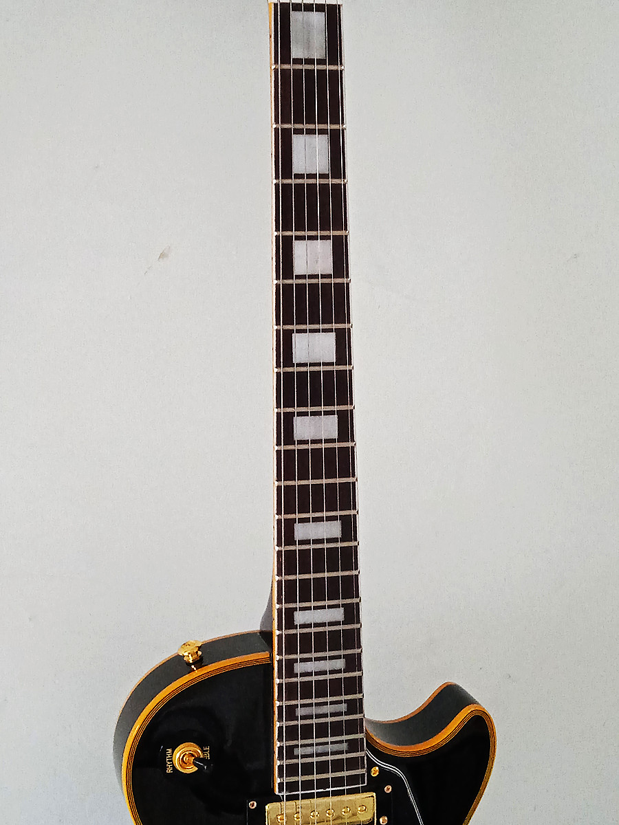 electric guitar Factory customize 6 strings glossy Black 2pcs gold Humbucker Pickup mahogany wood body, rosewood fingerboard