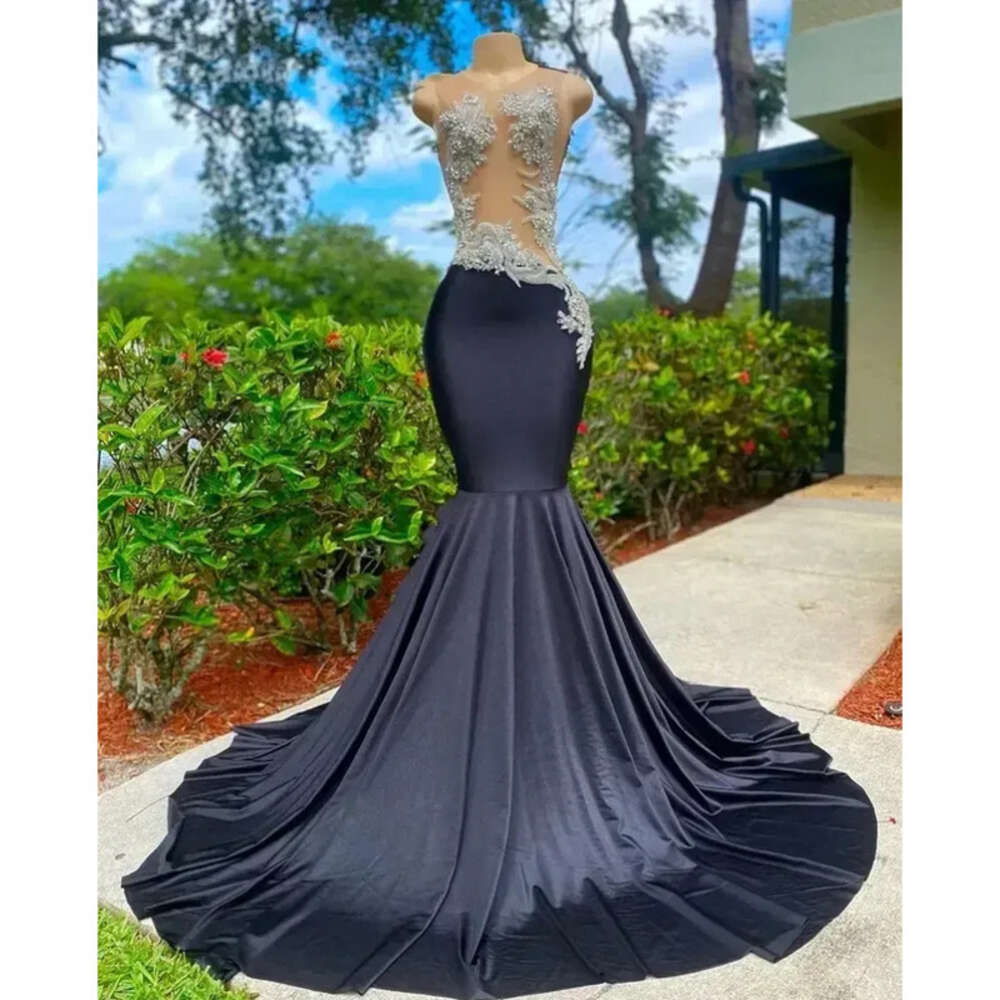 O Neck Black Long Prom Dress For Arabic Women Beaded Birthday Party Gown Appliques Evening Gowns Mermaid Robe De Soiree New BC S 6660305