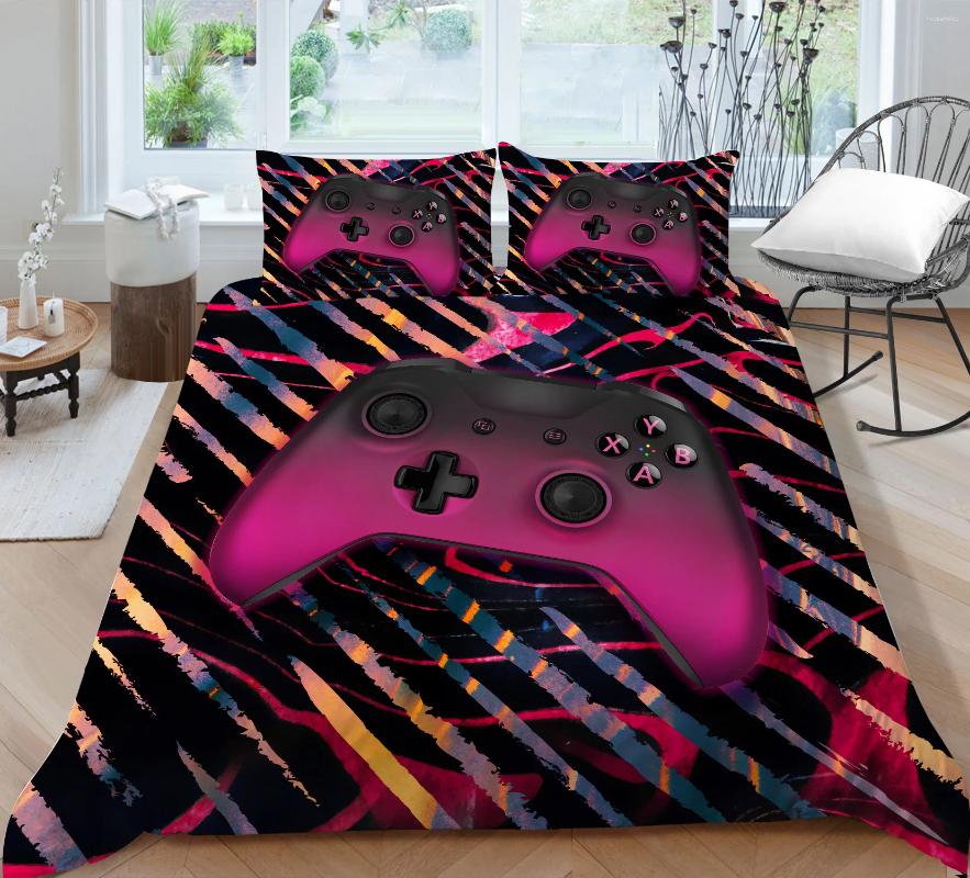Bedding Sets Gamer Gamepad Duvet Cover Set for Boys Girls Kids 3D Gaming Geometric Comforter &pillowcases Bedroom Decor