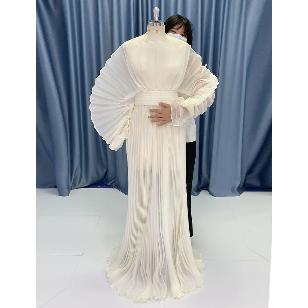 Fashion Organza Pleated Maternity Dress for Po Shoots Dresses Pregnancy Shoot YW230726 240309