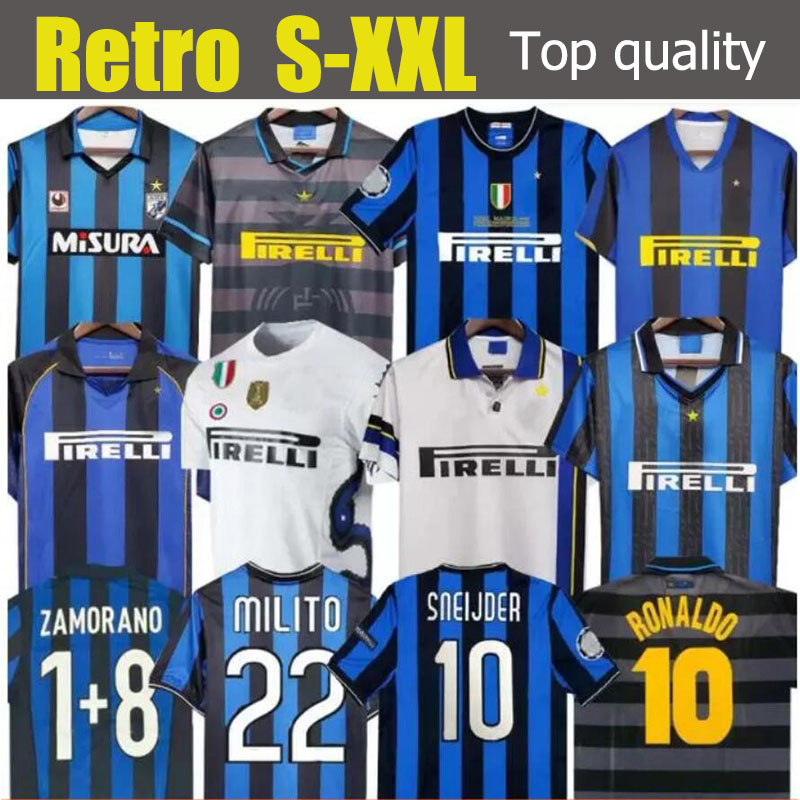 finals 2009 MILITO SNEIJDER ZANETTI Retro Soccer jersey Eto'o Football 97 98 99 01 02 03 Djorkaeff Baggio ADRIANOMILANS 10 11 07 08 0912Inter BATISTUTA Zamorano