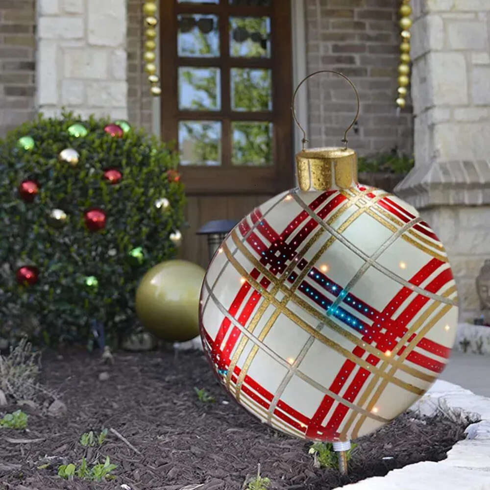 Decorations Iatable Outdoor Christmas Ball 60Cm Made PVC Giant Large S Tree Toy Xmas Gifts Ornaments