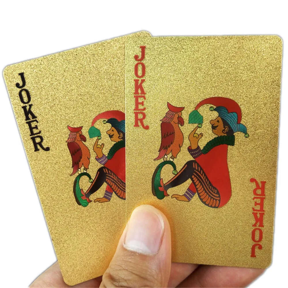 Card Playing Foil Cards Waterproof Gold Plated Euro Poker Table Games For Gift Collection Free Shipping S s