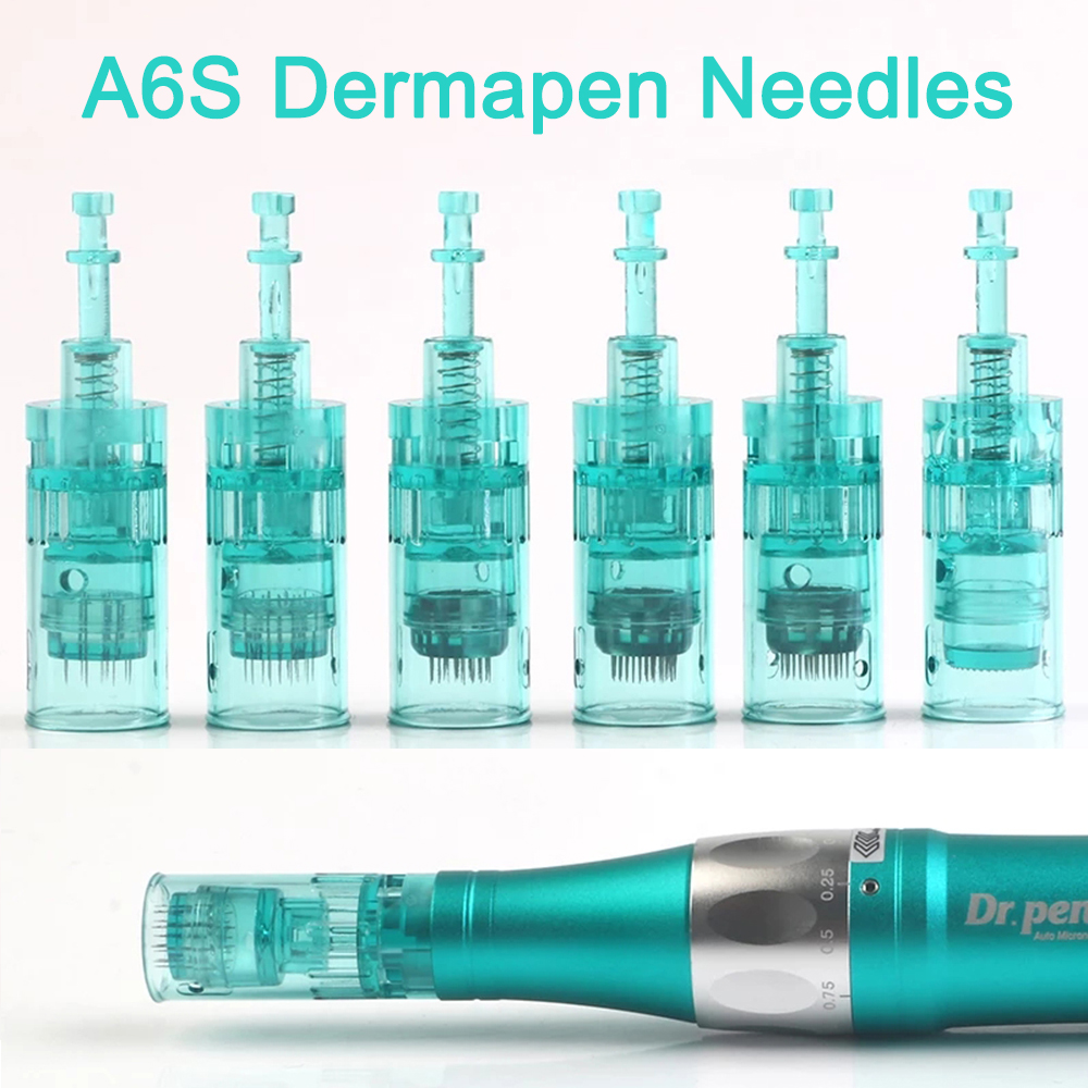 100pcs Green Bayonet Needles Cartridges 11 16 24 36 42pin Nano For Derma Microneedling Pen Dr.pen A6S Dermapen Replacement Head