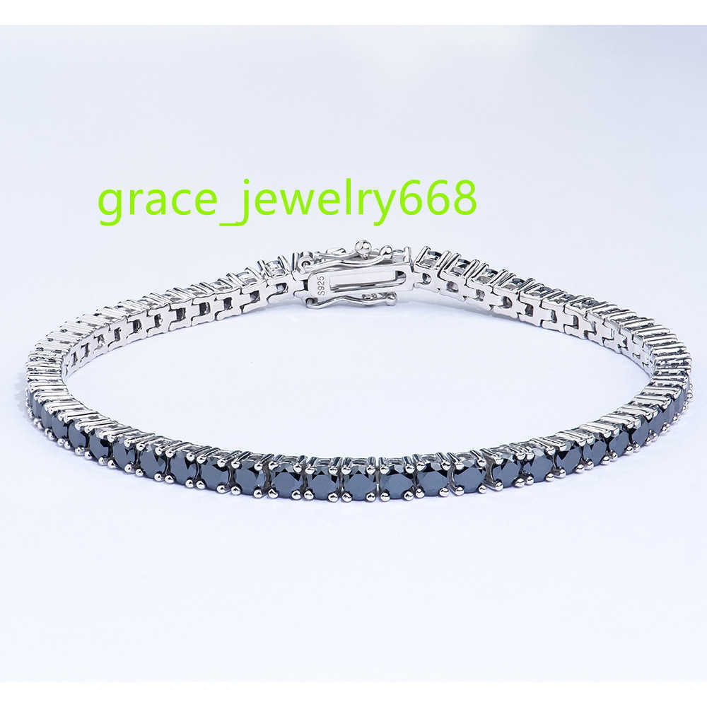 bracelet necklace mossanite 3mm Colourful Moissan Bracelet Classic Four Claw Full Set Tennis Bracelet Jewellery