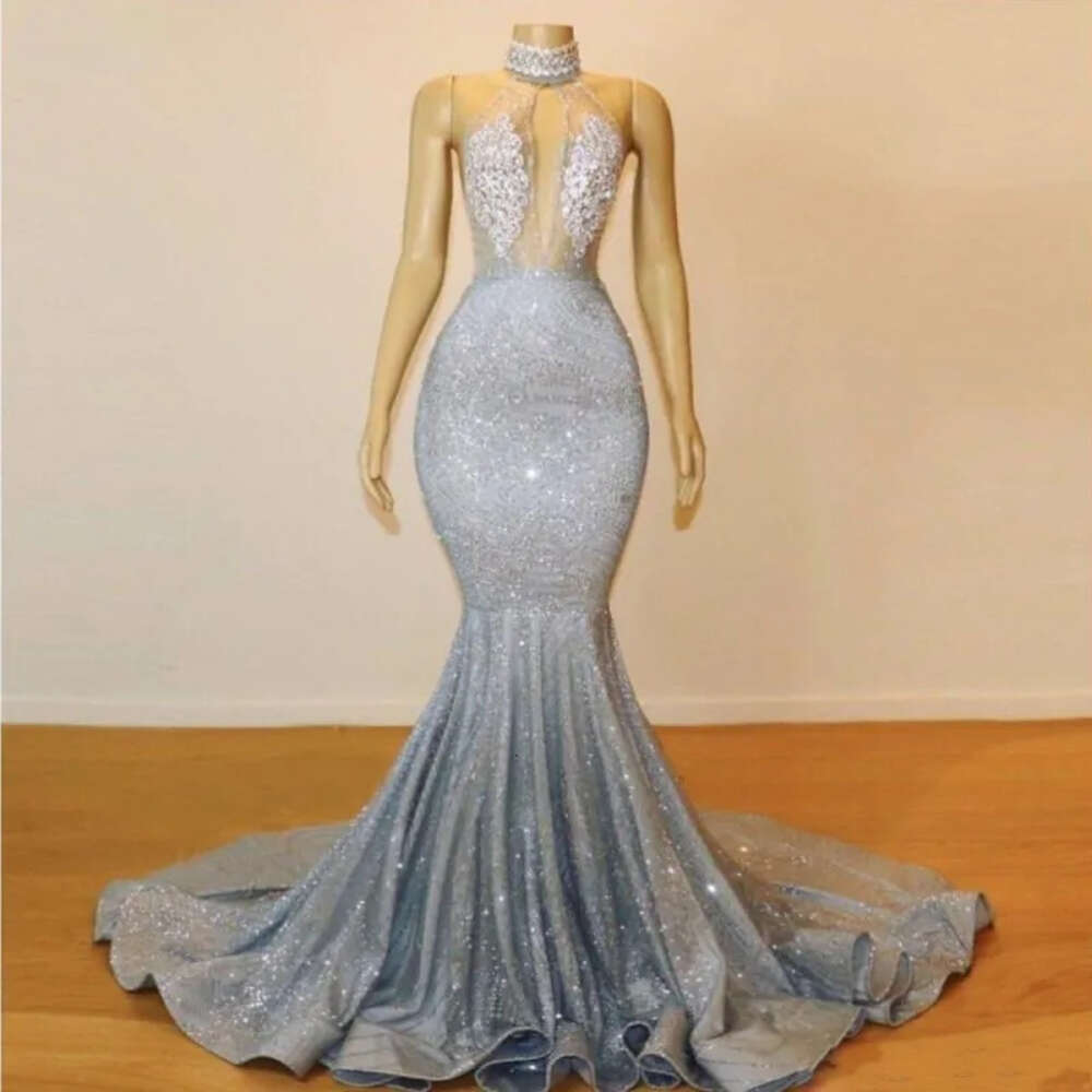 Mermaid Prom Bg Dresses Jewel Neck Beads Crystals Backless See Through Or Length Evening Party Wear Custom 6660305