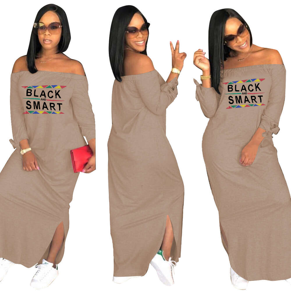 RETAIL Summer Plus Size 3xl Womens Clothing Maxi Dresses For Woman Short Sleeve Letter Printed Split Causal Sexy Dress