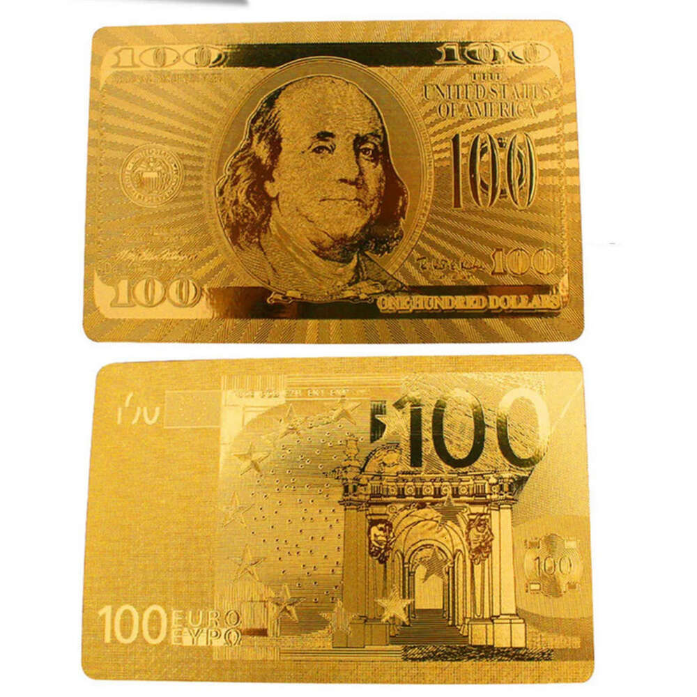 Card Playing Foil Cards Waterproof Gold Plated Euro Poker Table Games For Gift Collection Free Shipping S s