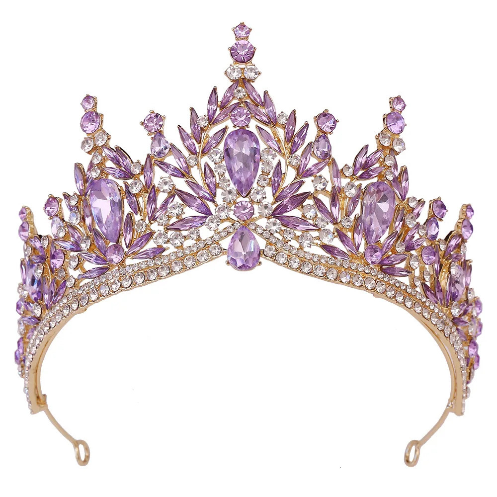 KMVEXO Vintage Golden Bride Queen Crown Princess Headwear Headband Wedding Hair Jewelry Bridal Tiaras Headpieces 240311